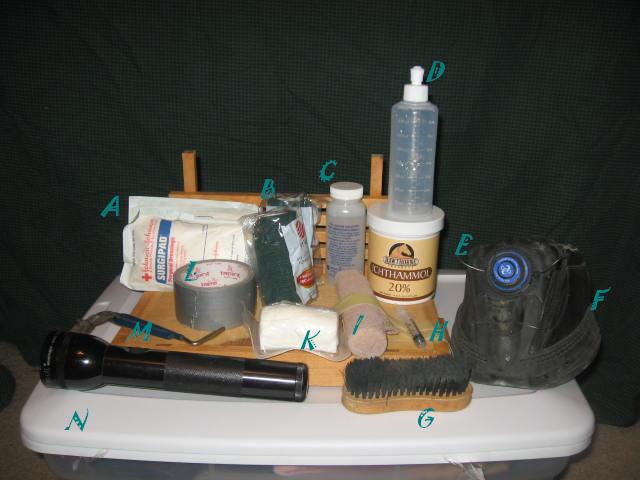 Hoof first aid items 